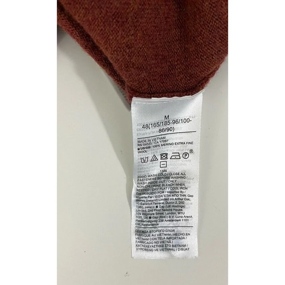 Banana Republic Merino Wool Sweater Men’s M Burnt Orange *See Photos